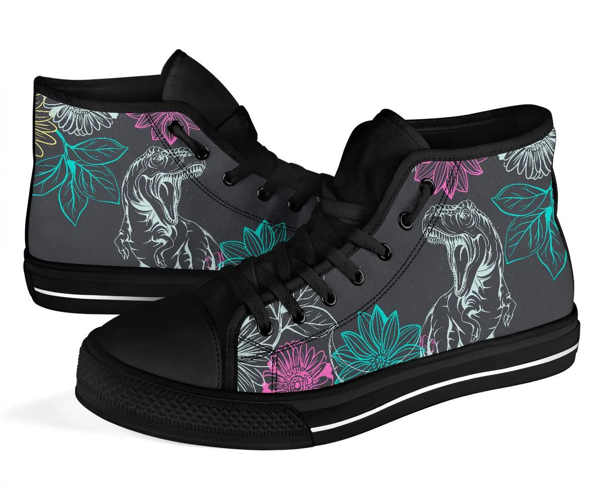 Chalkboard Rex - Women's Dinosaur High Tops